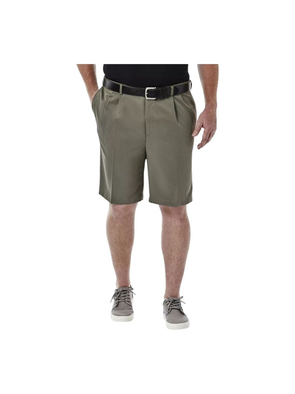 Haggar Men's Taupe Cool 18 Pleated Expandable Shorts 38W
